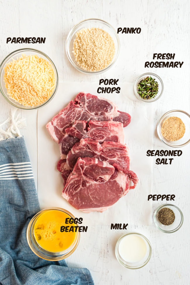 ingredients for parmesan crusted baked pork chops