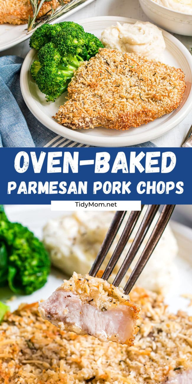 parmesan crusted baked pork chops photo coallage