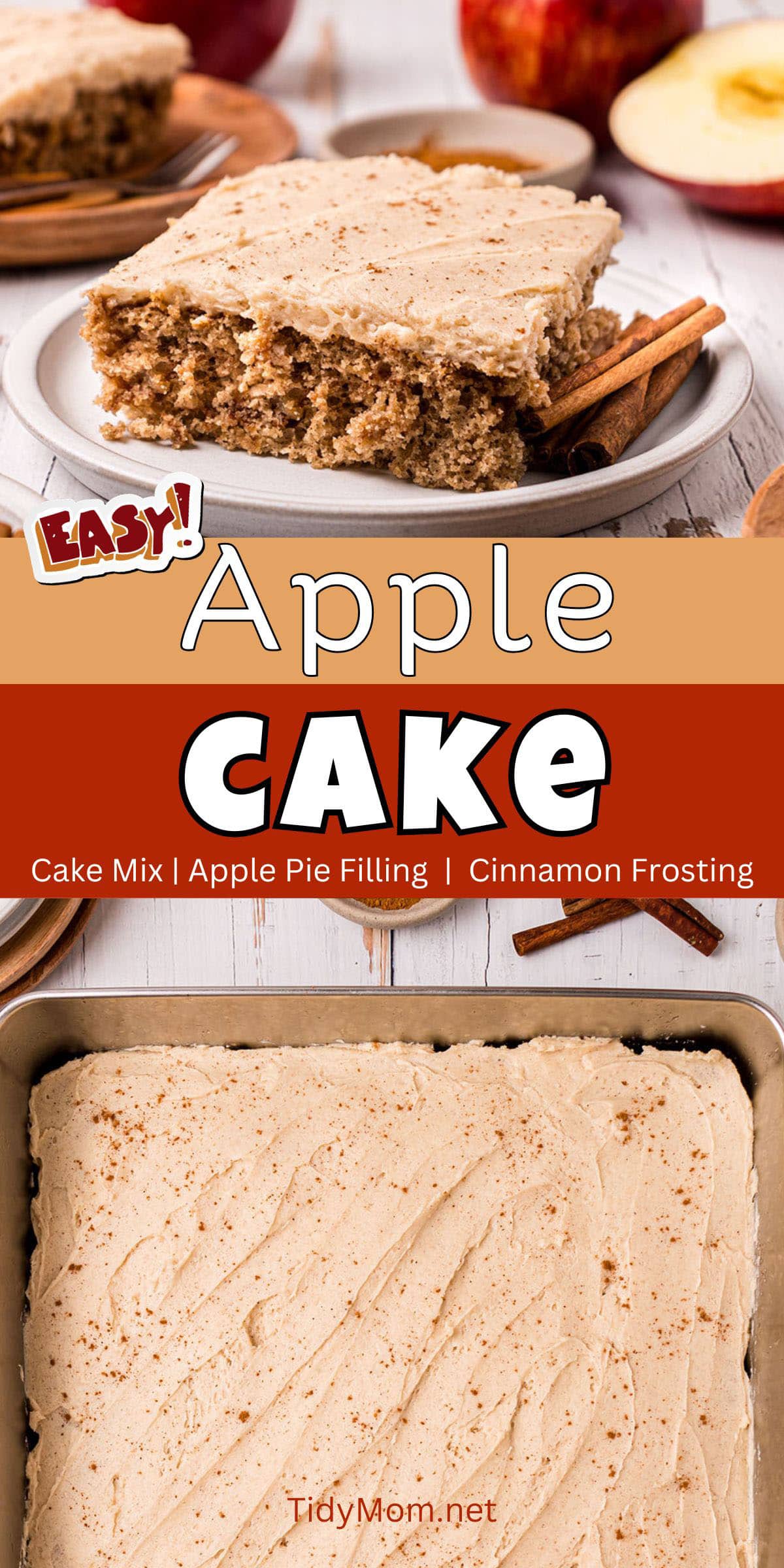 Easy Apple Cake Recipe Using Spice Cake Mix TidyMom   Apple Cake Pin2 