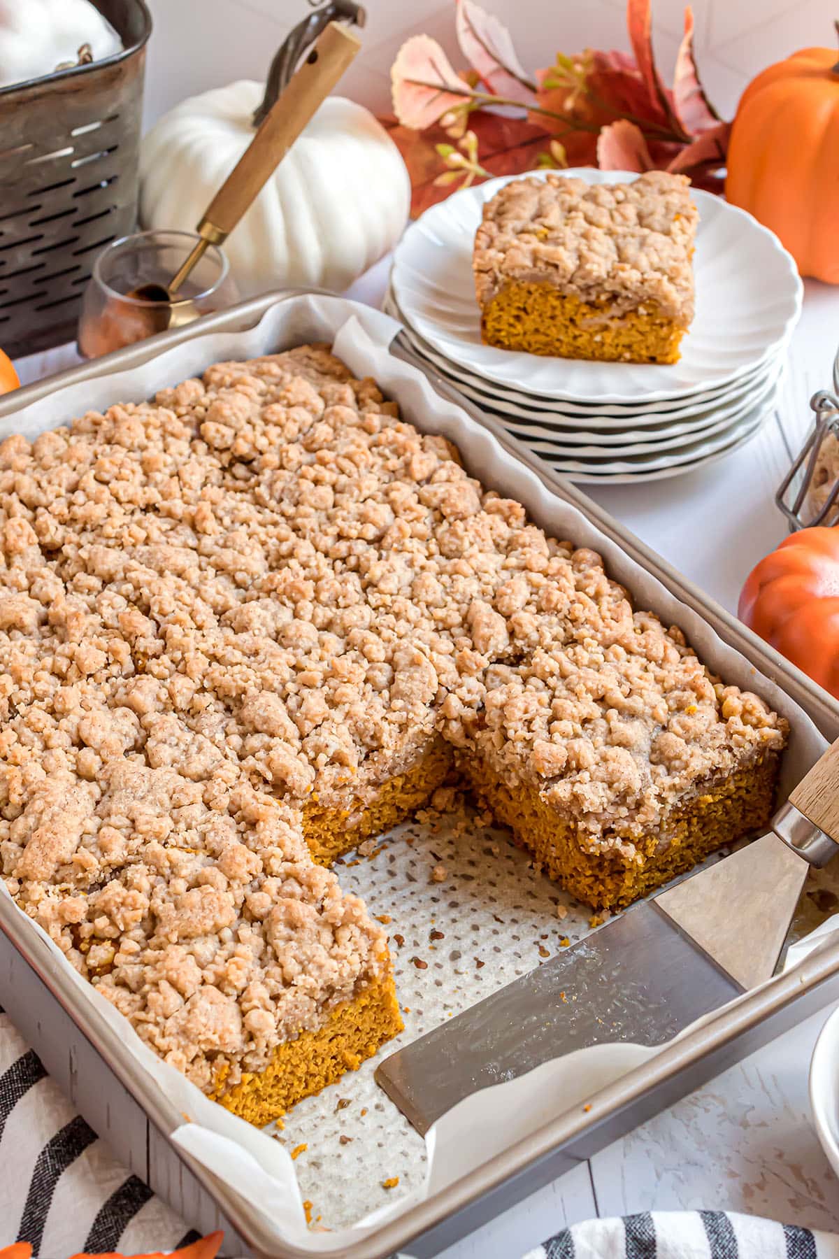 Spiced Pumpkin Coffee Cake Recipe With Crumb Topping - TidyMom®