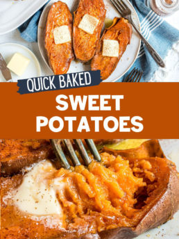 baked sweet potatoes photo collage
