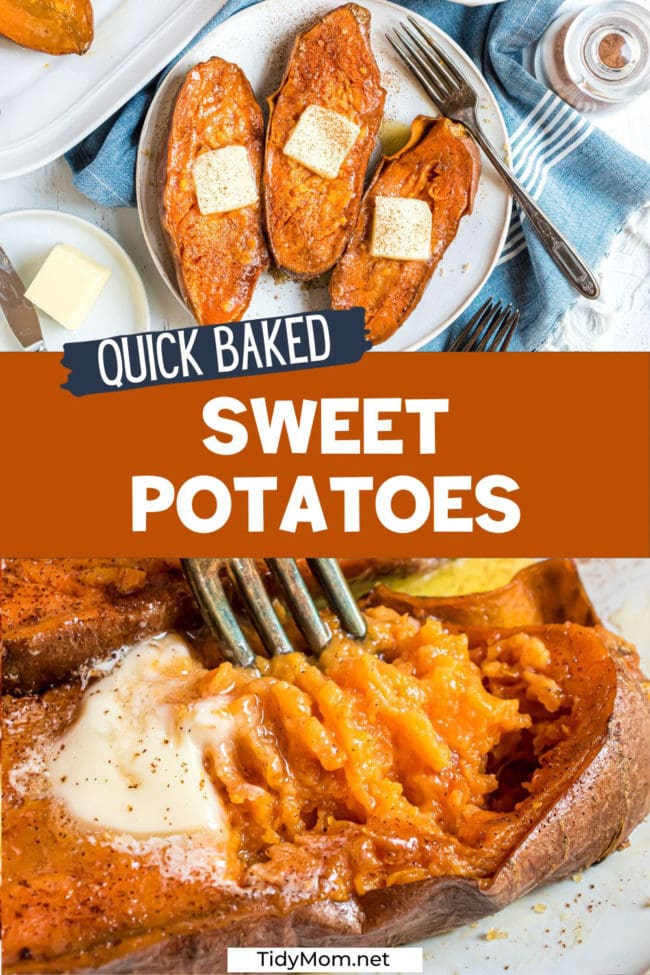 baked sweet potatoes photo collage