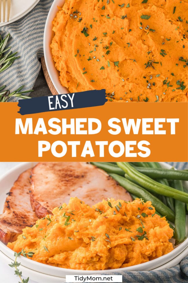 mashed sweet potatoes photo collage