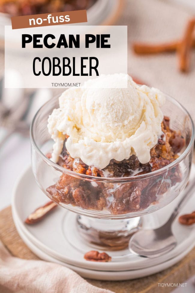 pecan cobbler in a dessert cup