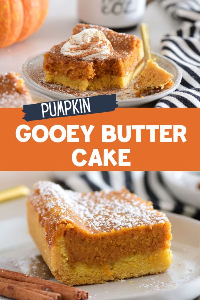 pumpkin gooey butter cake photo collage