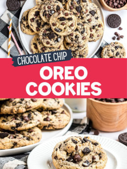 Chocolate chip Oreo cookies photo collate