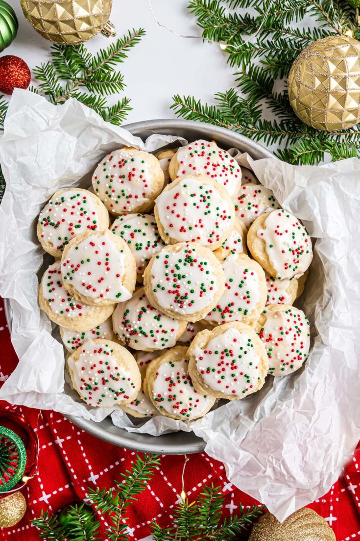 Merry Christmas Travel Storage Handled Container Treats Ornaments Cookies