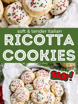 Holiday ricotta cookies photo collage