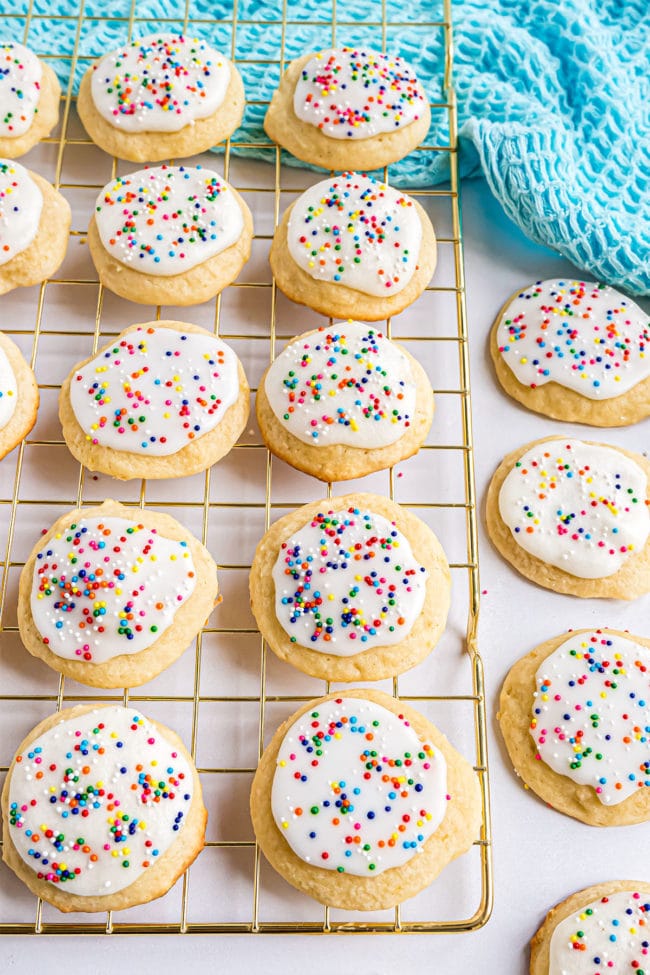 ricotta cookies with rainbow colored sprinkles