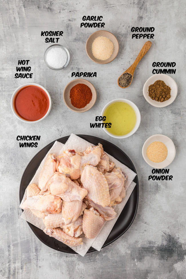 ingredients for oven baked crispy wings