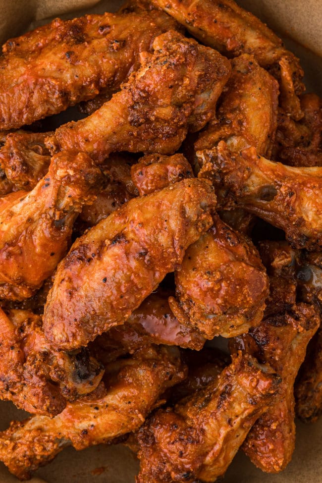 crispy baked chicken wings with buffalo sauce