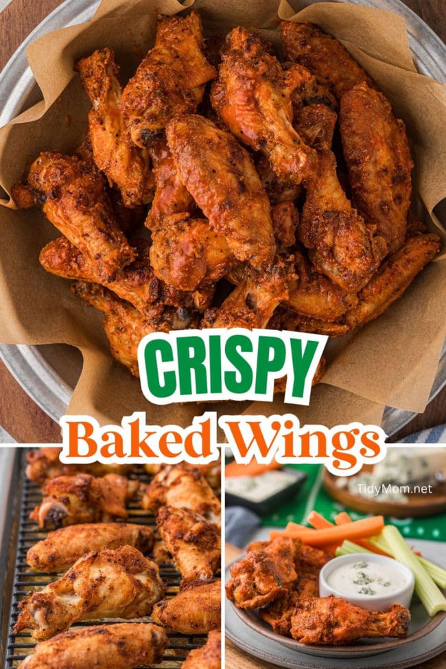 baked chicken wings photo collage