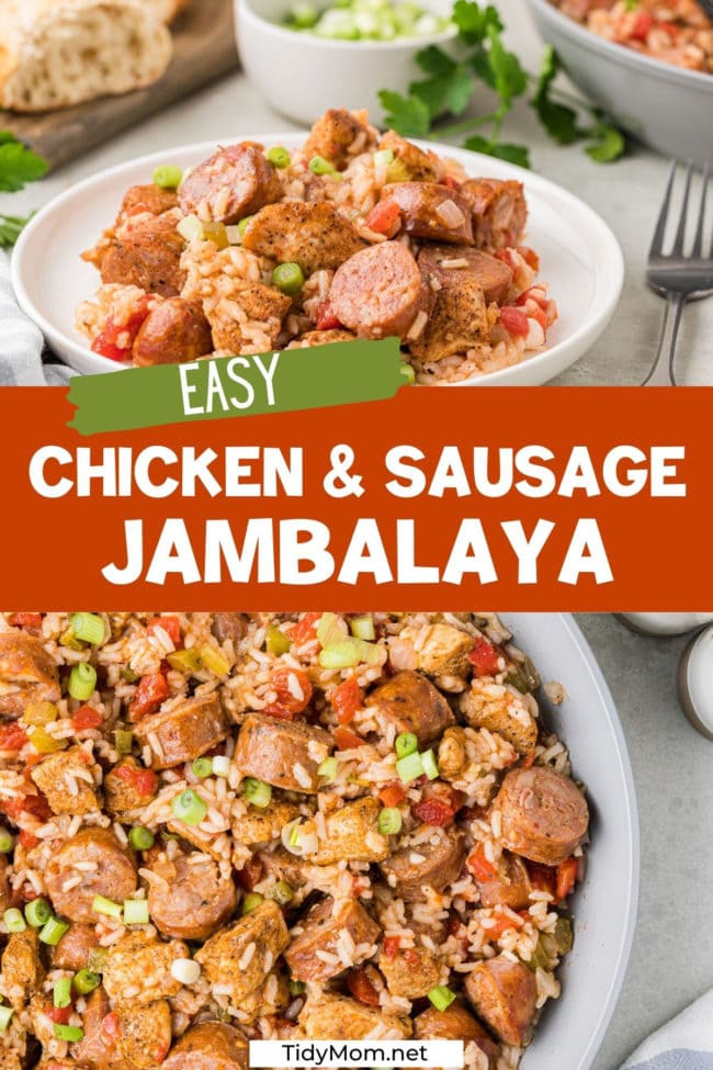 sausage chicken jambalaya photo collage
