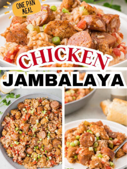 chicken jambalaya photo collage