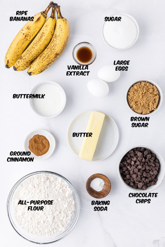 ingredients for banana layer cake