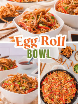 one pan Egg Roll Bowl photo collage
