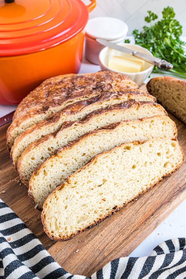 sliced loaf of artisan bread
