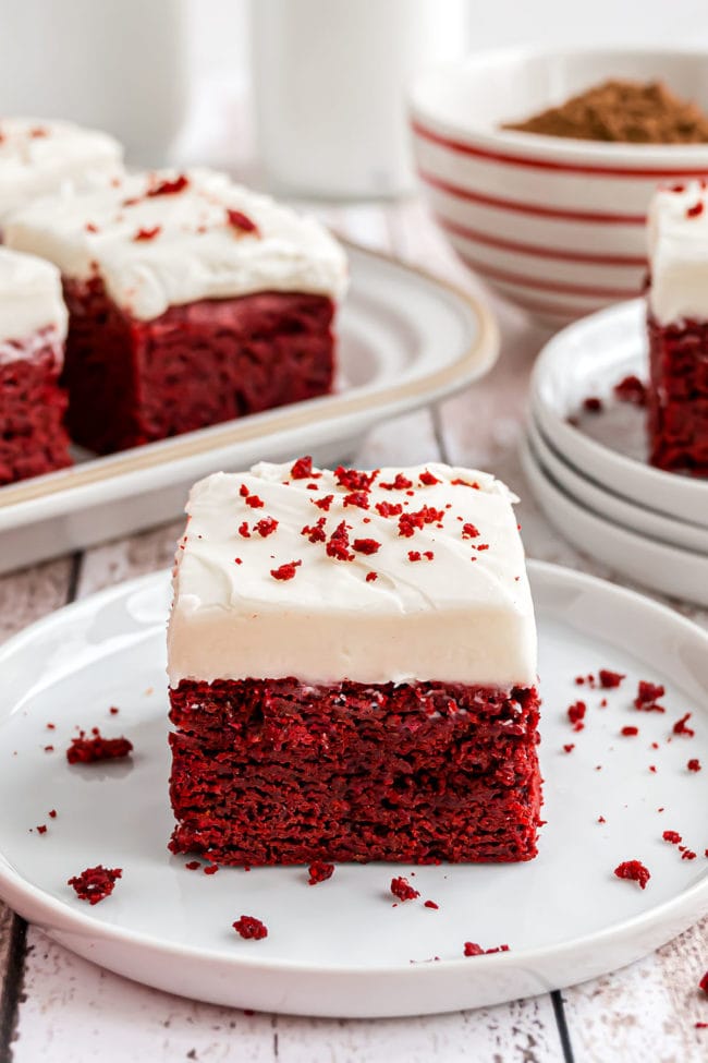 red velvet brownie with cream cheese frosting