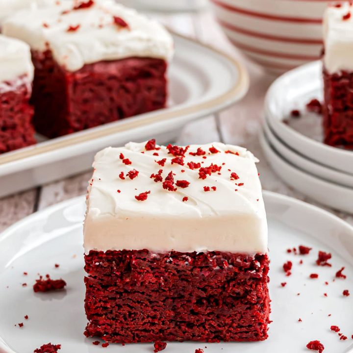 red velvet brownie with cream cheese frosting