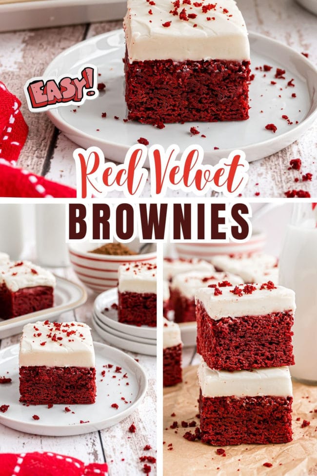 red velvet brownie photo collage