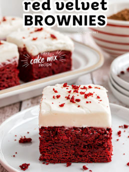 red velvet brownies with frosting