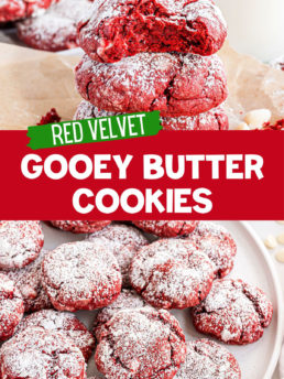 red velvet gooey butter cookie photo collage