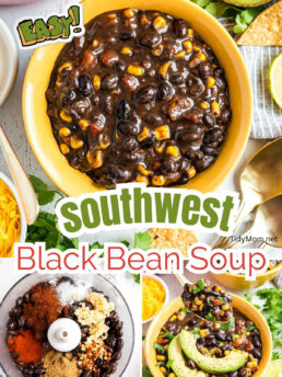 black bean soup photo collage