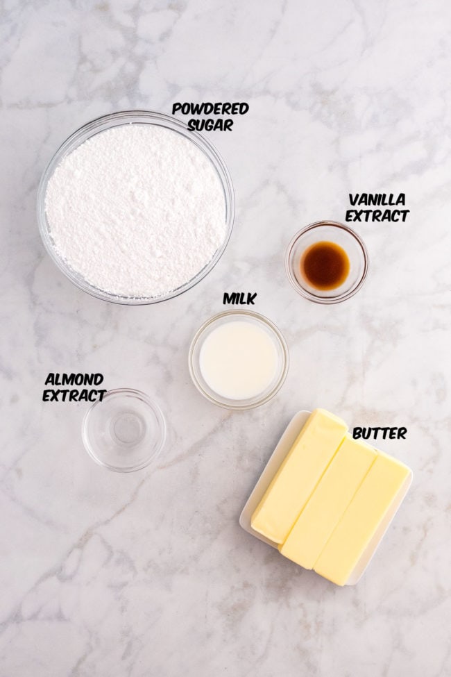 buttercream ingredients on a counter