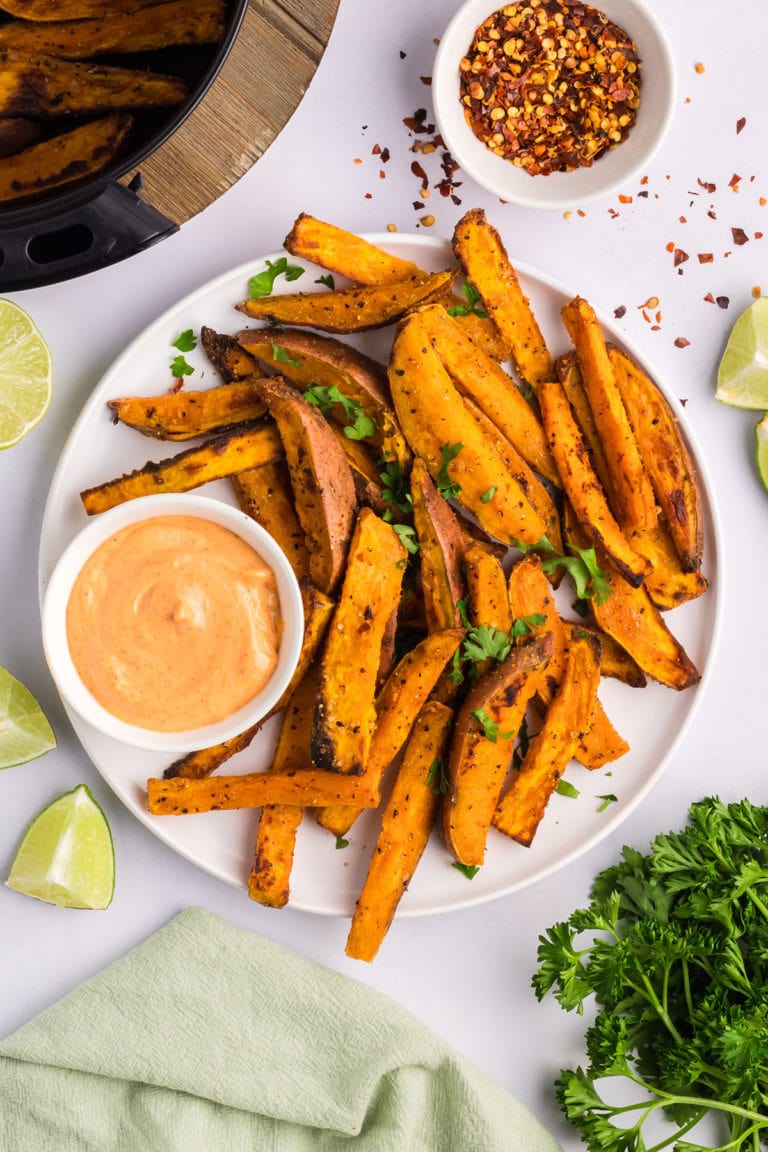 Crispy Air Fryer Sweet Potato Wedges +Dipping Sauce TidyMom®