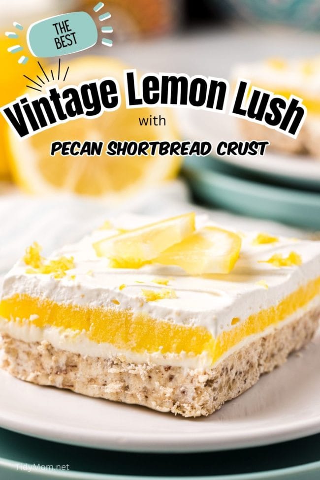 lemon lush dessert with pecan shortbread crust