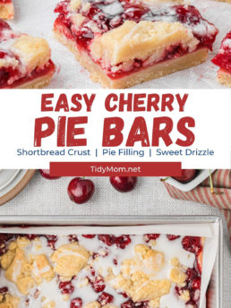 cherry pie bars in a baking pan