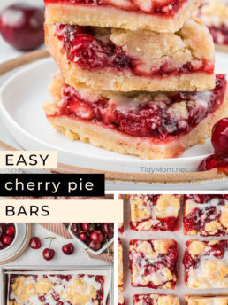 cherry pie bars photo collage
