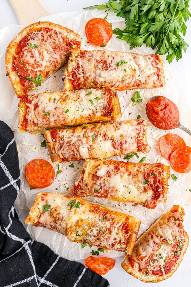 homemade pepperoni french bread pizza