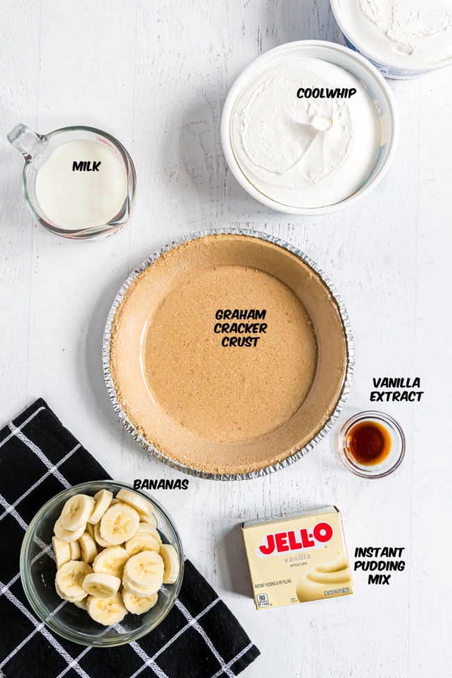 ingredients for no-bake pie on a counter