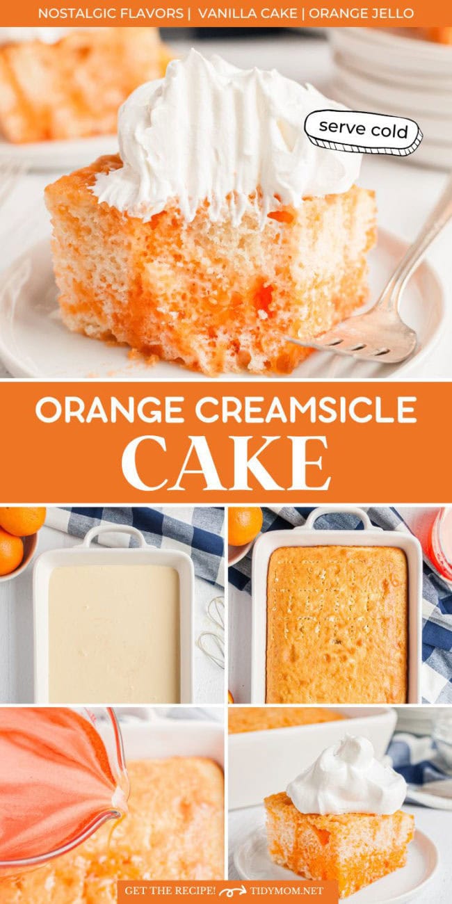creamsicle cake photo collag