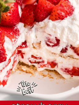 no-bake layered strawberry icebox cake