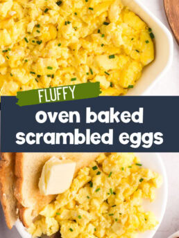 baked scrambled eggs photo collage