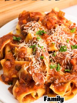 beef ragu with pappardelle pasta