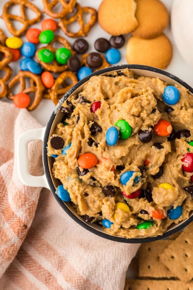 monster cookie dough dip in a bowl