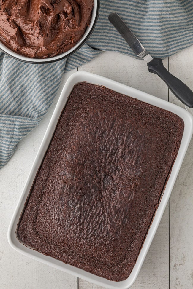 baked one-bowl chocolate cake