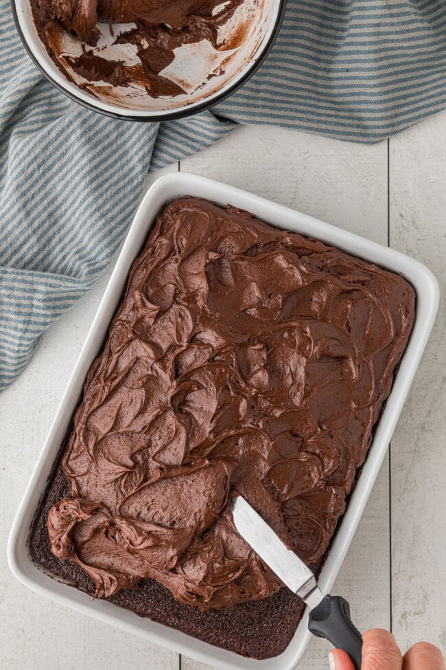 chocolate cake with chocolate frosting