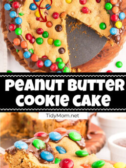 giant peanut butter cookie cake photo collage