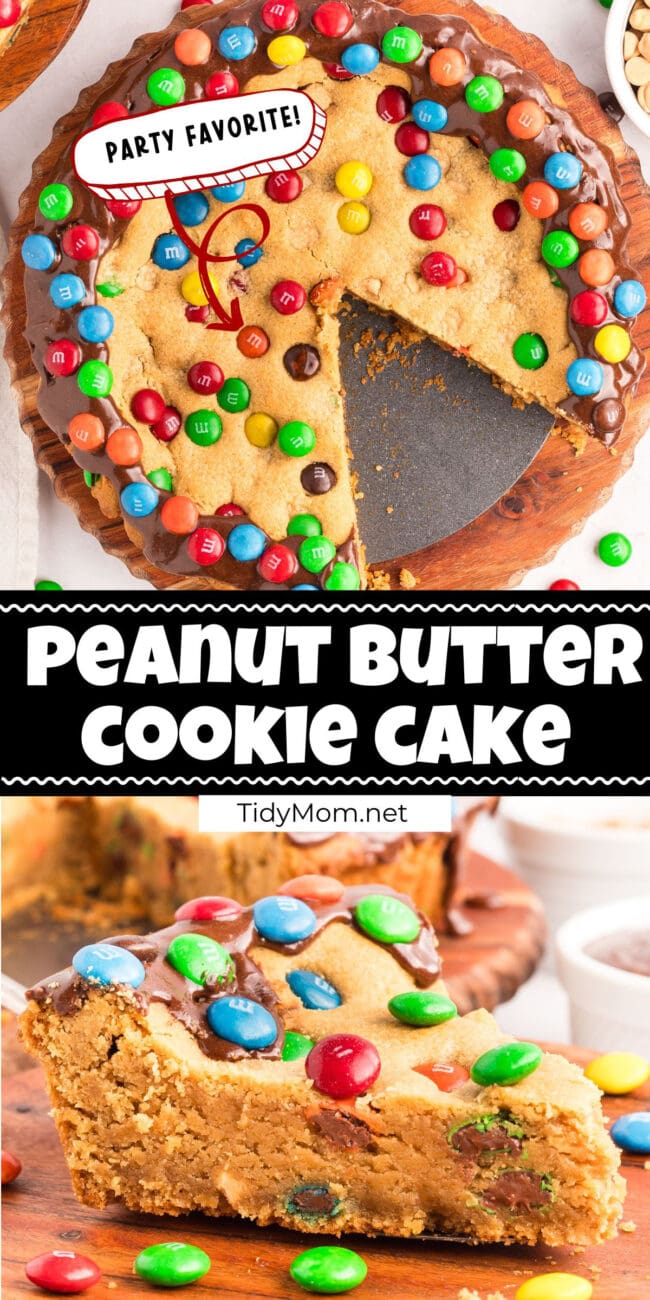 giant peanut butter cookie cake photo collage