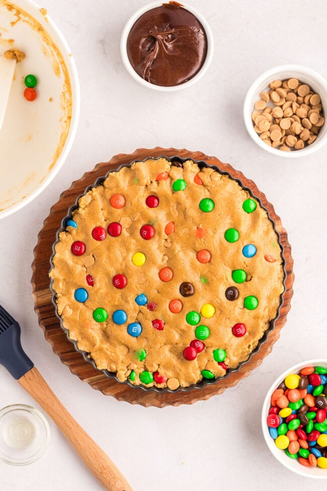 cookie cake ready for the oven