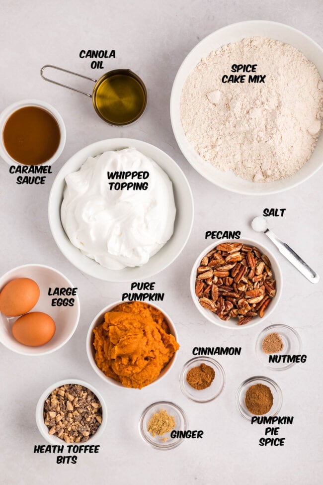 ingredients for pumpkin poke cake