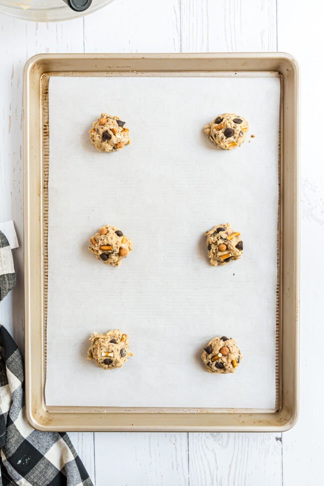 kitchen sink cookies ready for the oven