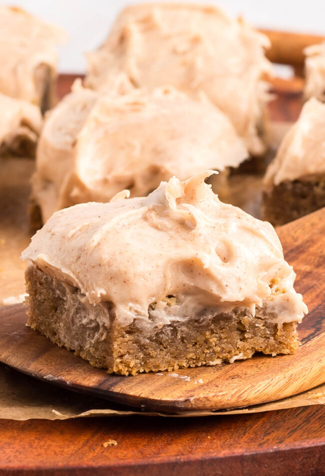 cookie bar with cinnamon frosting