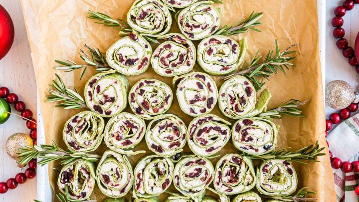 Cranberry Pinwheels - Christmas Tree Appetizer
