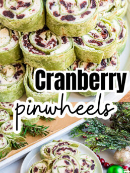 cranberry pinwheels with spinach tortillas for an easy holiday appetizer