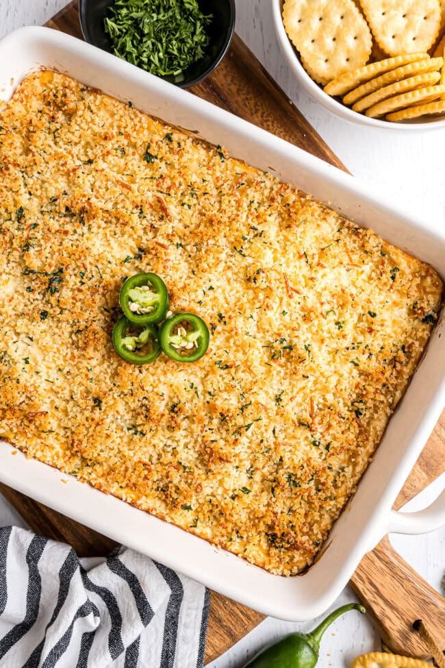 Jalapeño popper Dip with a crunchy panko topping